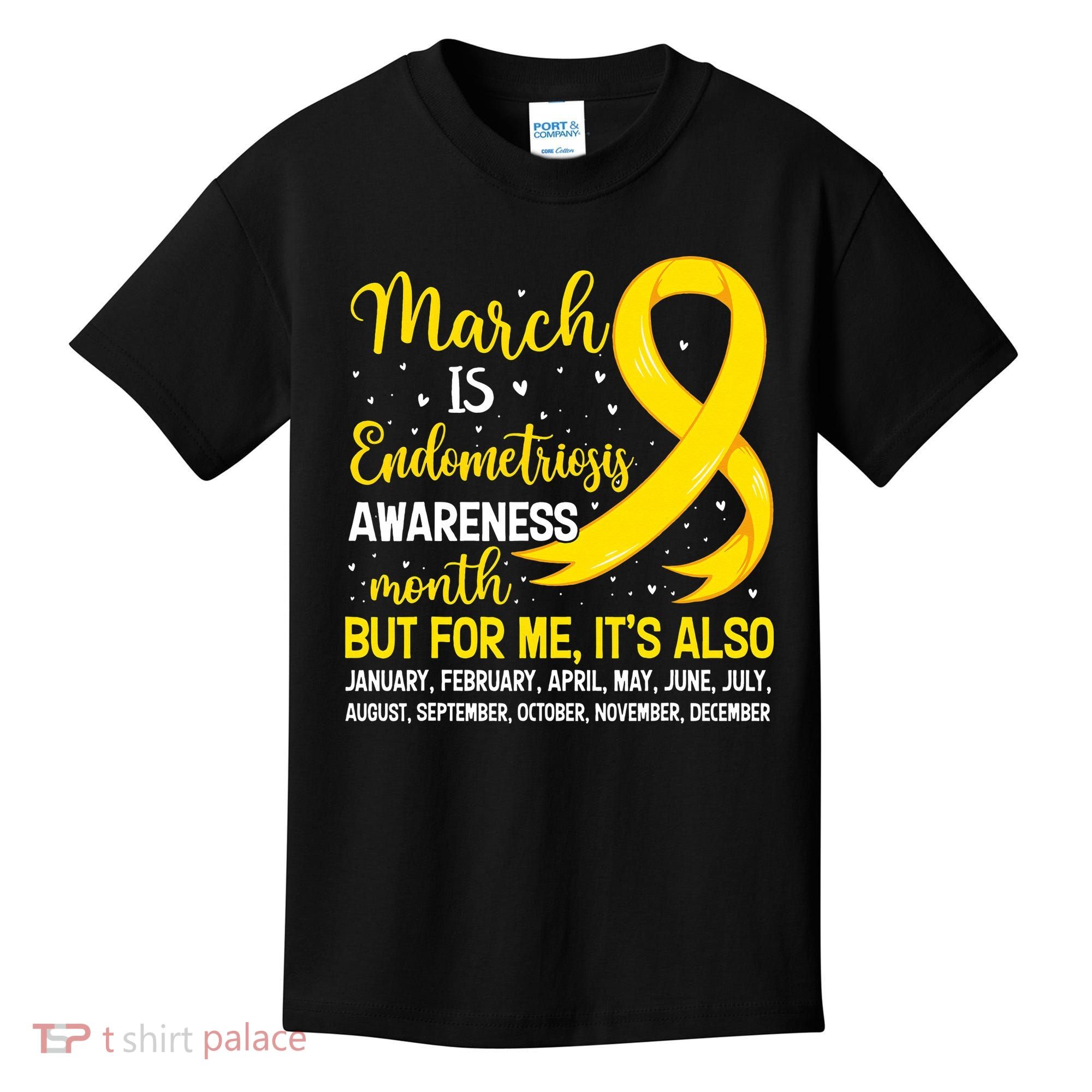 March Is Endometriosis Awareness Month Warrior Support Kids T-Shirt