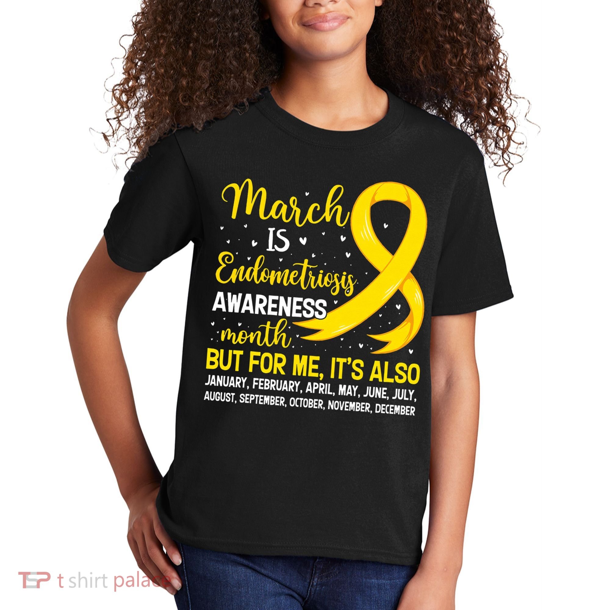 March Is Endometriosis Awareness Month Warrior Support Kids T-Shirt