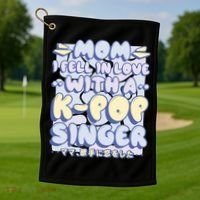 Mom I Fell In Love With A K Pop Singer Golf Towel thumb 1