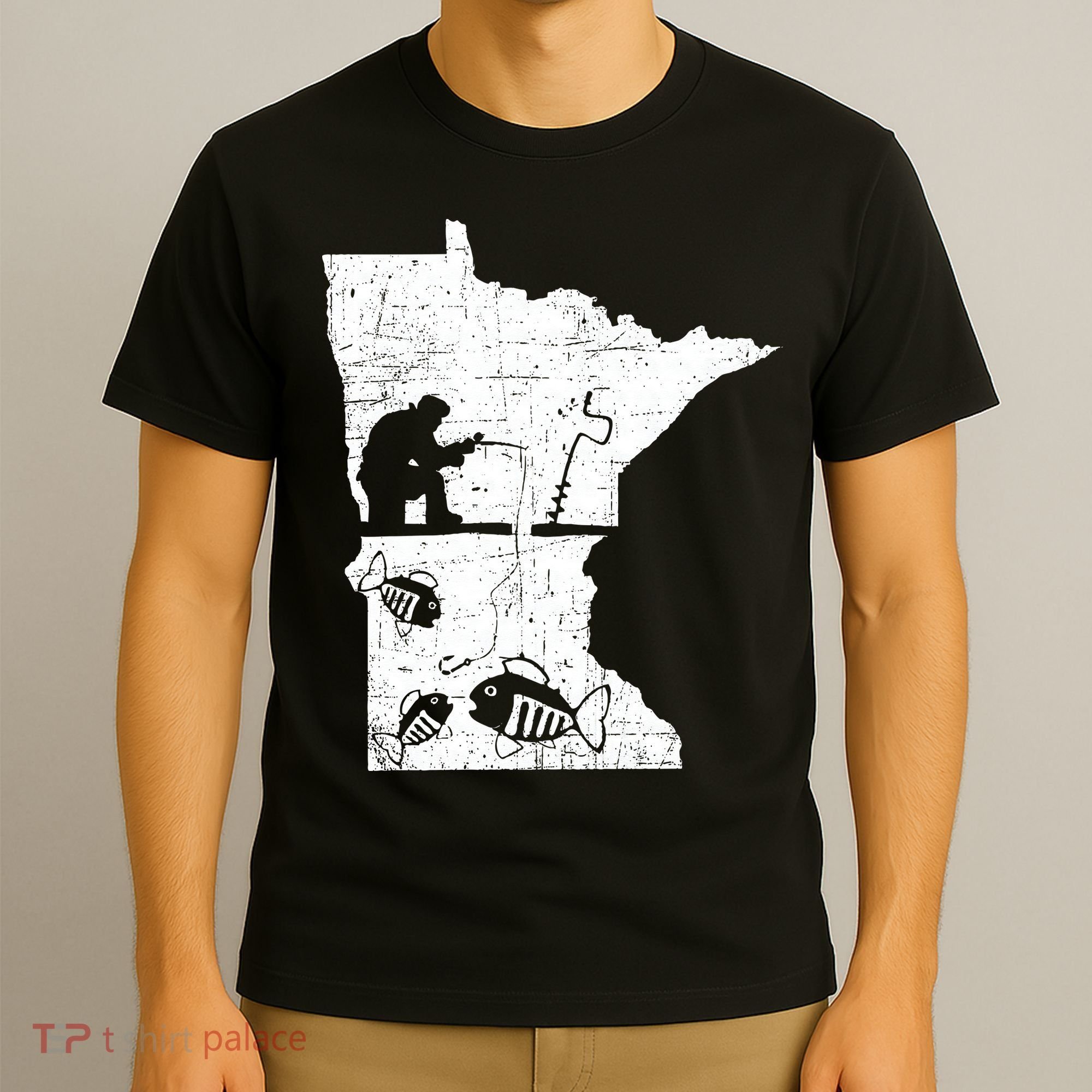 Minnesota Ice Fishing Love Minnesota Fishing T-Shirt