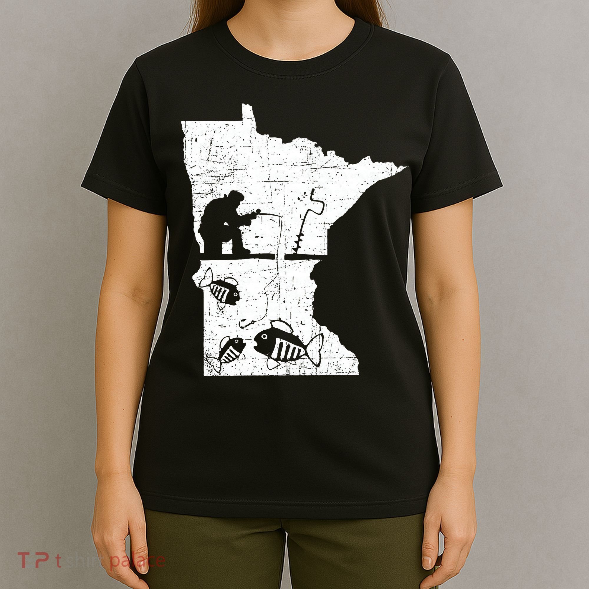Minnesota Ice Fishing Love Minnesota Fishing T-Shirt