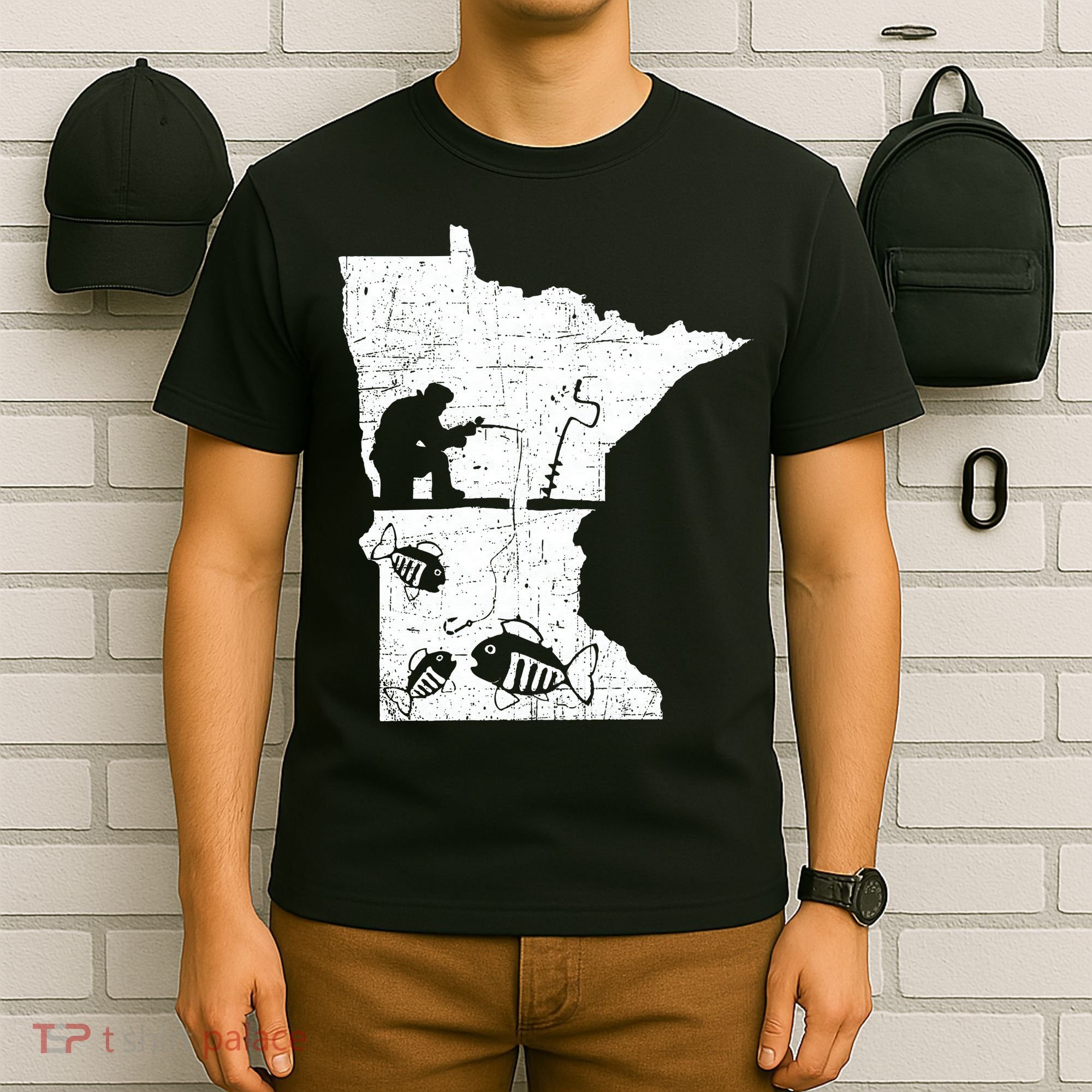 Minnesota Ice Fishing Love Minnesota Fishing T-Shirt