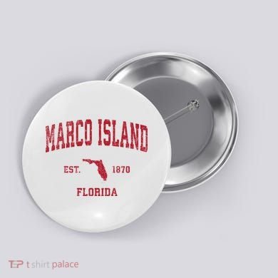 Marco Island Florida Fl Vintage Sports Button