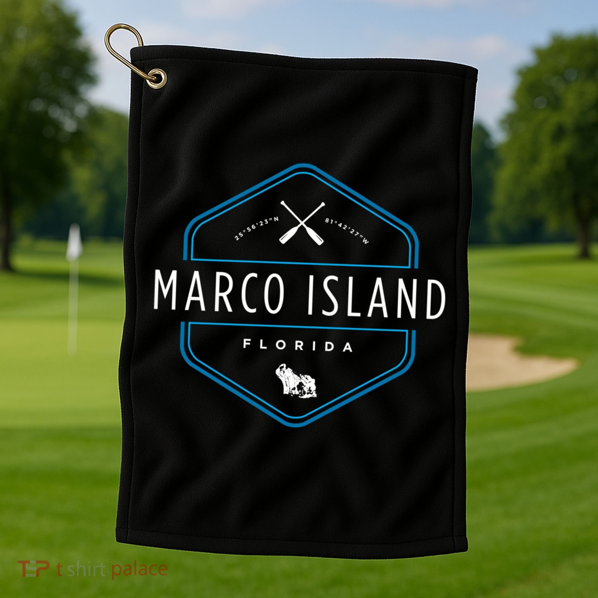 Marco Island Florida Beach Graphic Cool Gift Golf Towel