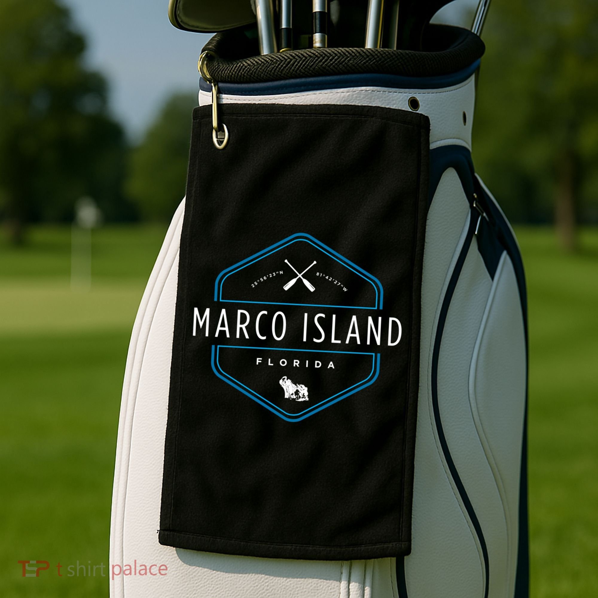 Marco Island Florida Beach Graphic Cool Gift Golf Towel