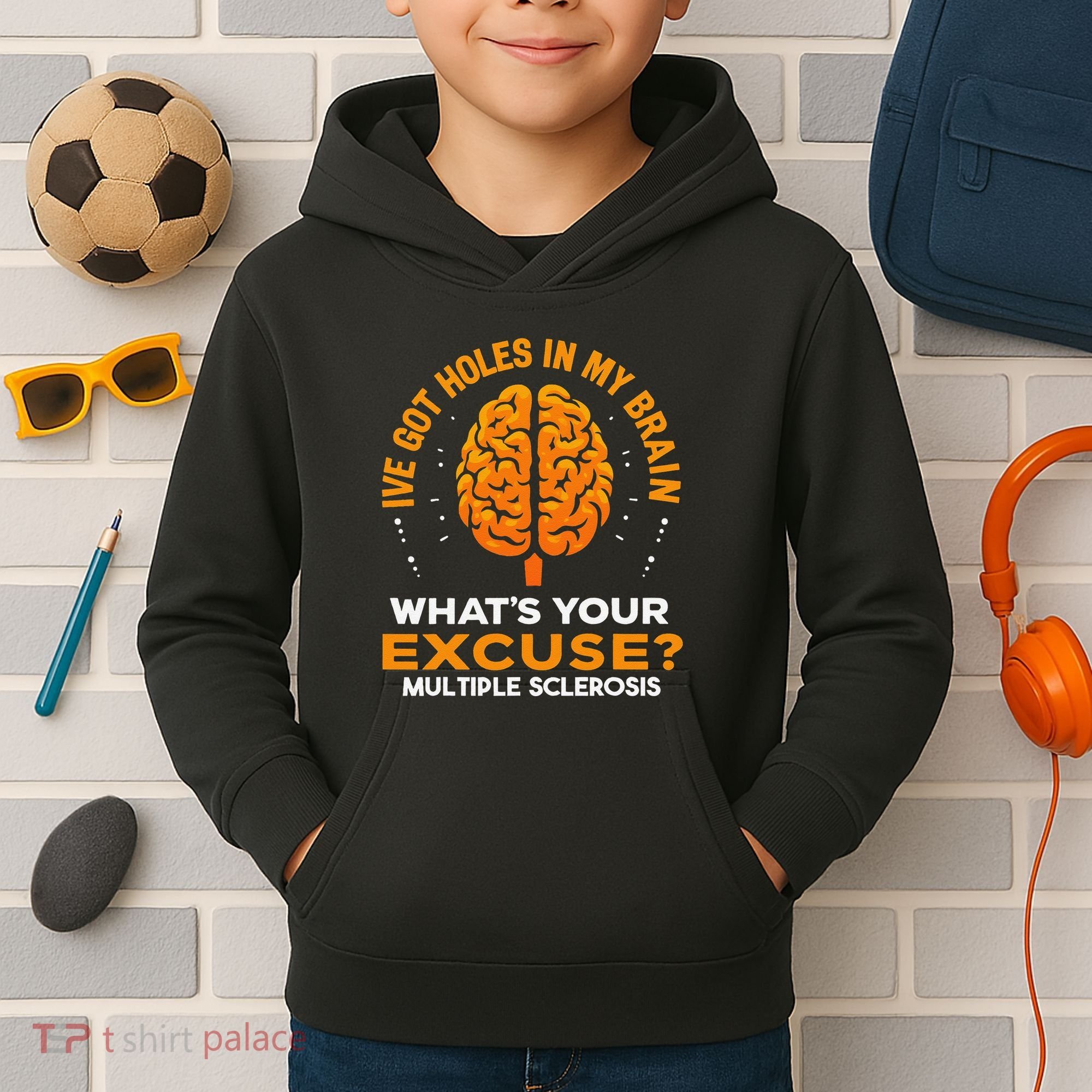 Ms IVe Got Holes In My Brain Multiple Sclerosis Awareness Gift Kids Hoodie