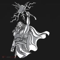 Mighty Thor With Hammer USA-Made Doggie Bandana thumb 2