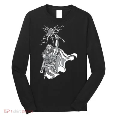 Mighty Thor With Hammer Long Sleeve Shirt