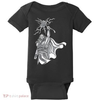 Mighty Thor With Hammer Baby Bodysuit