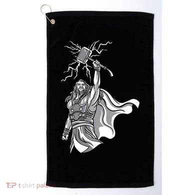 Mighty Thor With Hammer Golf Towel