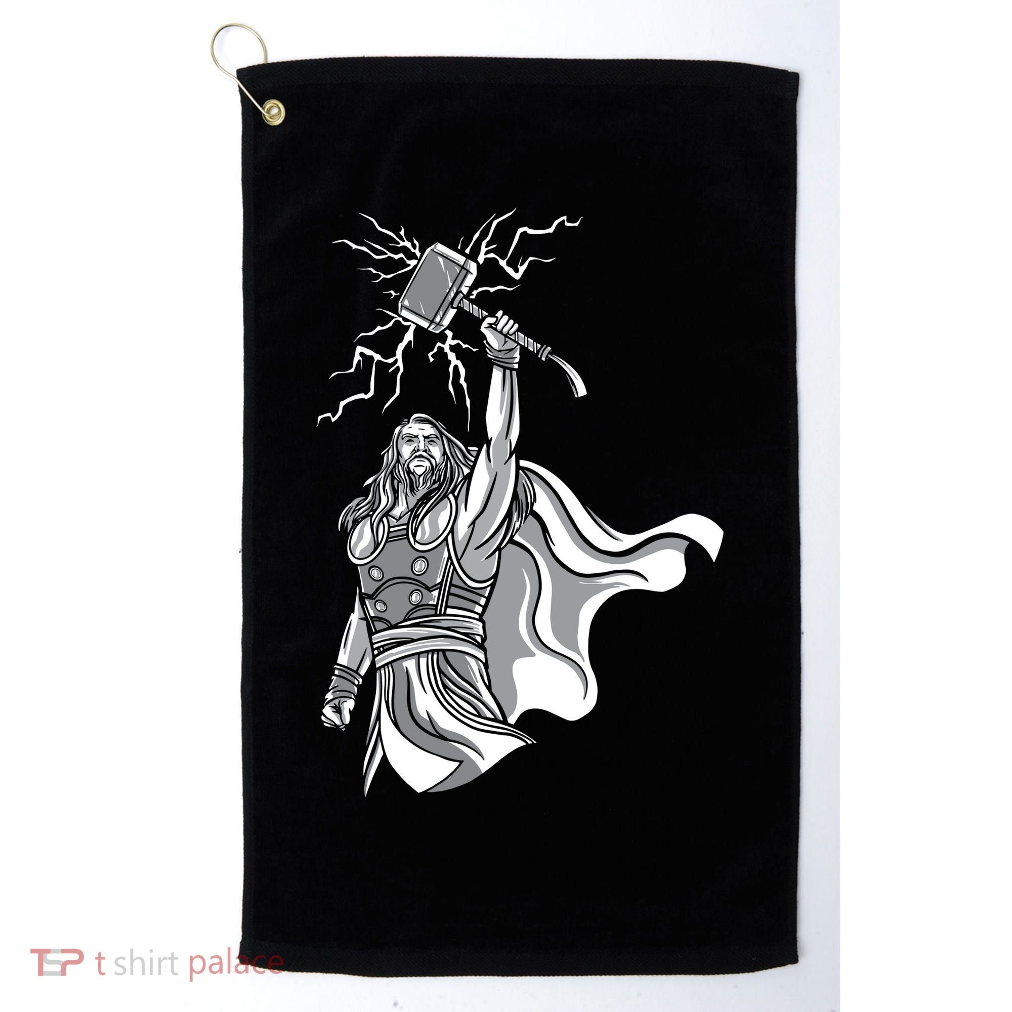 Mighty Thor With Hammer Golf Towel