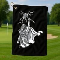 Mighty Thor With Hammer Golf Towel thumb 1