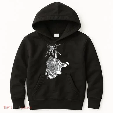 Mighty Thor With Hammer Kids Hoodie