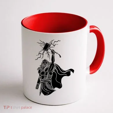 Mighty Thor With Hammer Coffee Mug back
