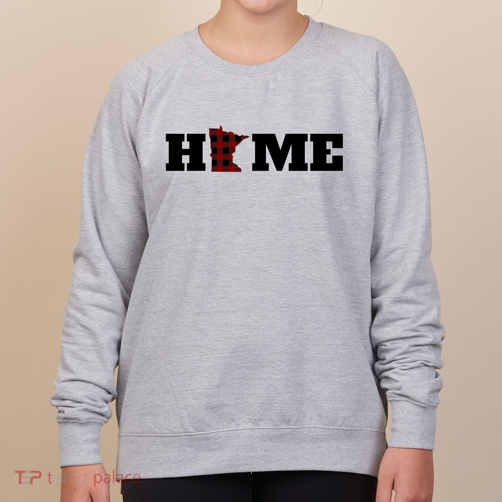 Minnesota Is Home Buffalo Plaid State Pride Gift Women's Sweatshirt