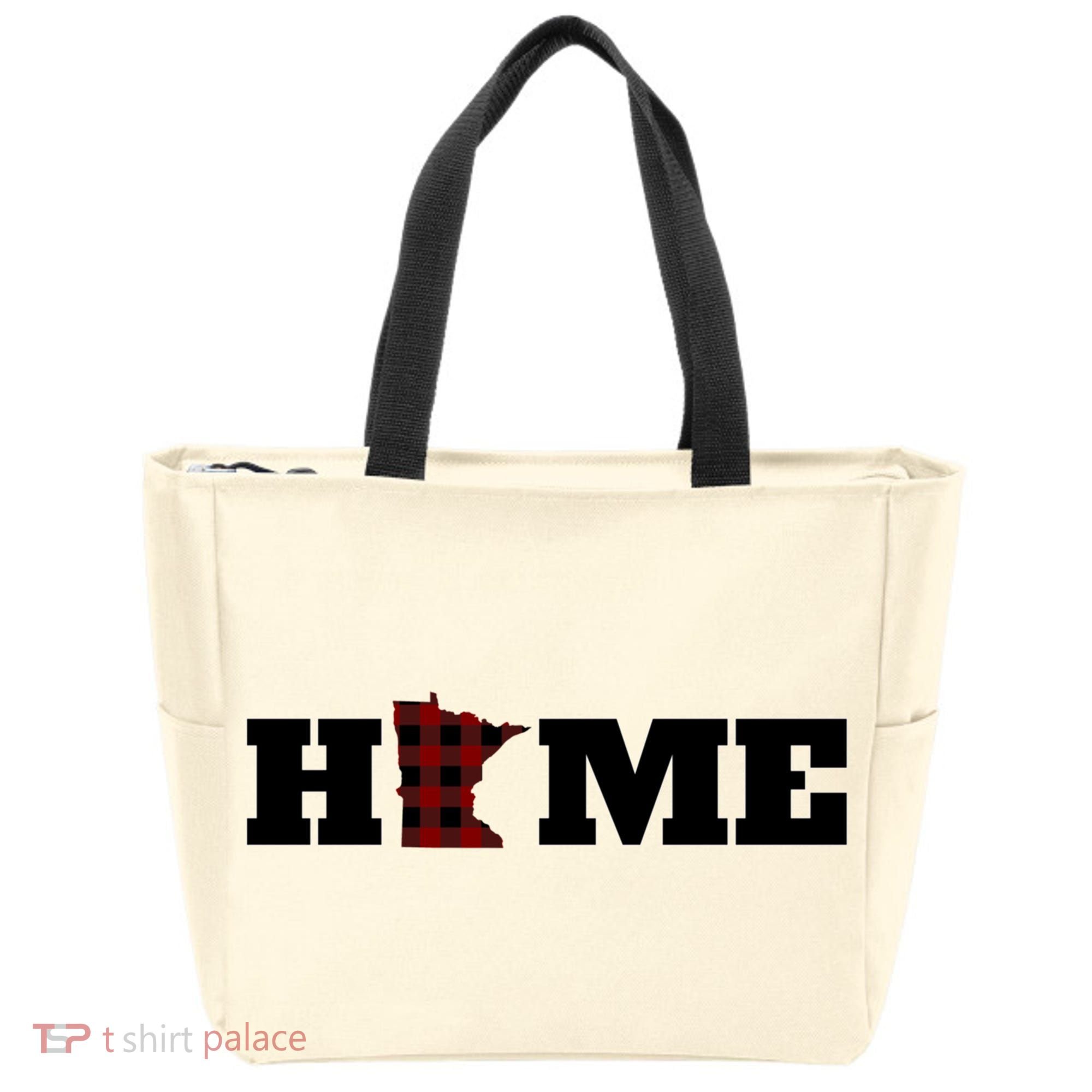 Minnesota Is Home Buffalo Plaid State Pride Gift Tote Bag