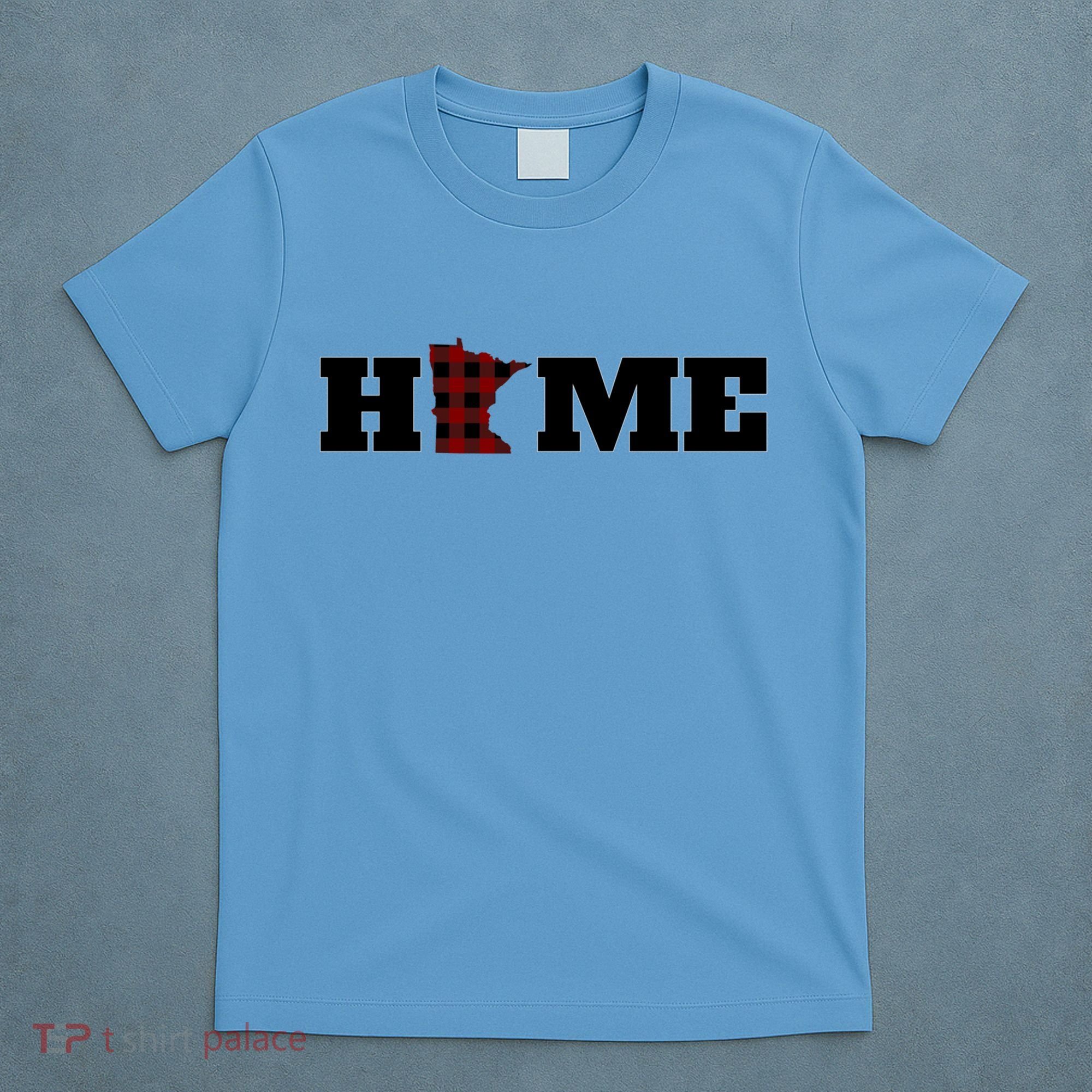 Minnesota Is Home Buffalo Plaid State Pride Gift T-Shirt