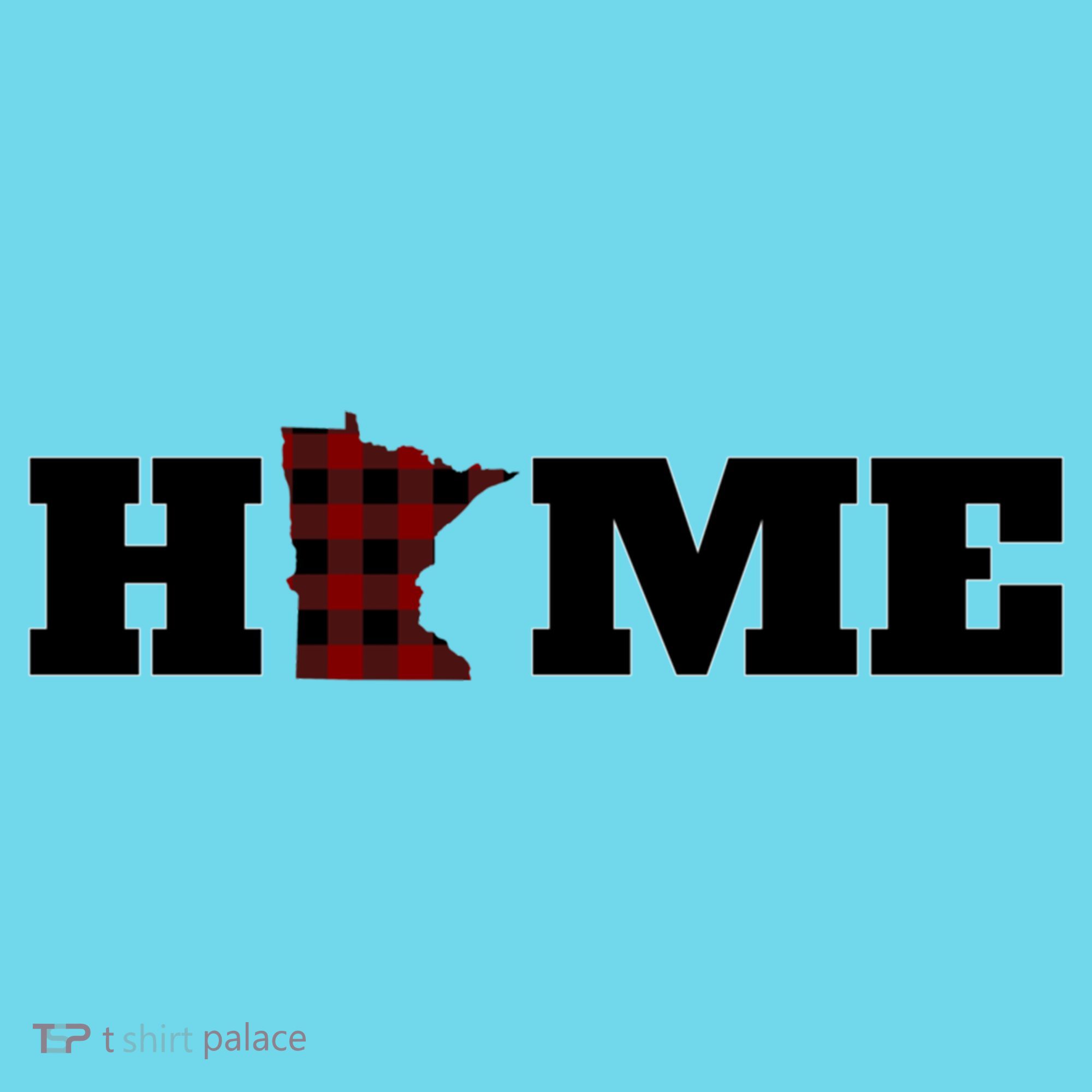 Minnesota Is Home Buffalo Plaid State Pride Gift Button