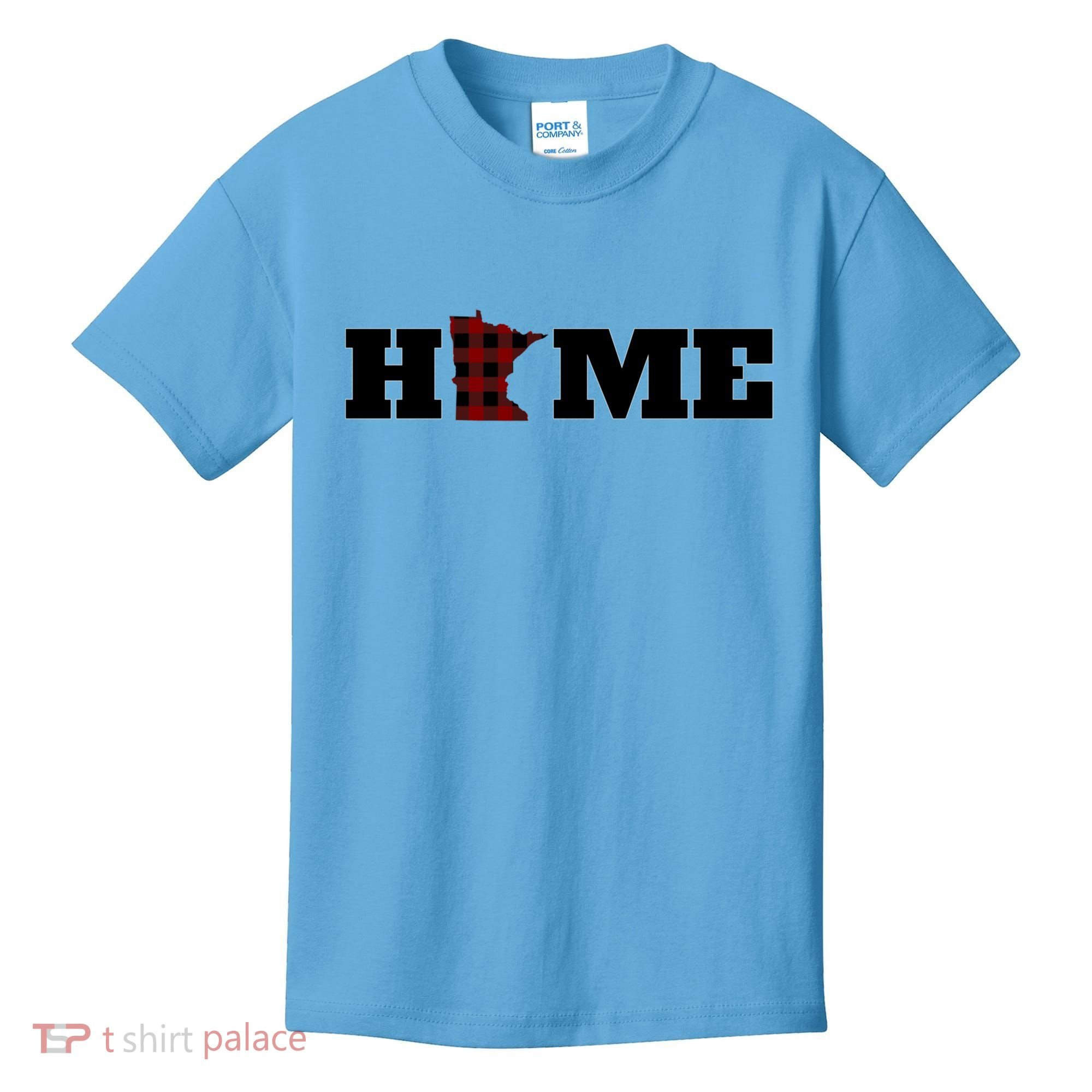Minnesota Is Home Buffalo Plaid State Pride Gift Kids T-Shirt