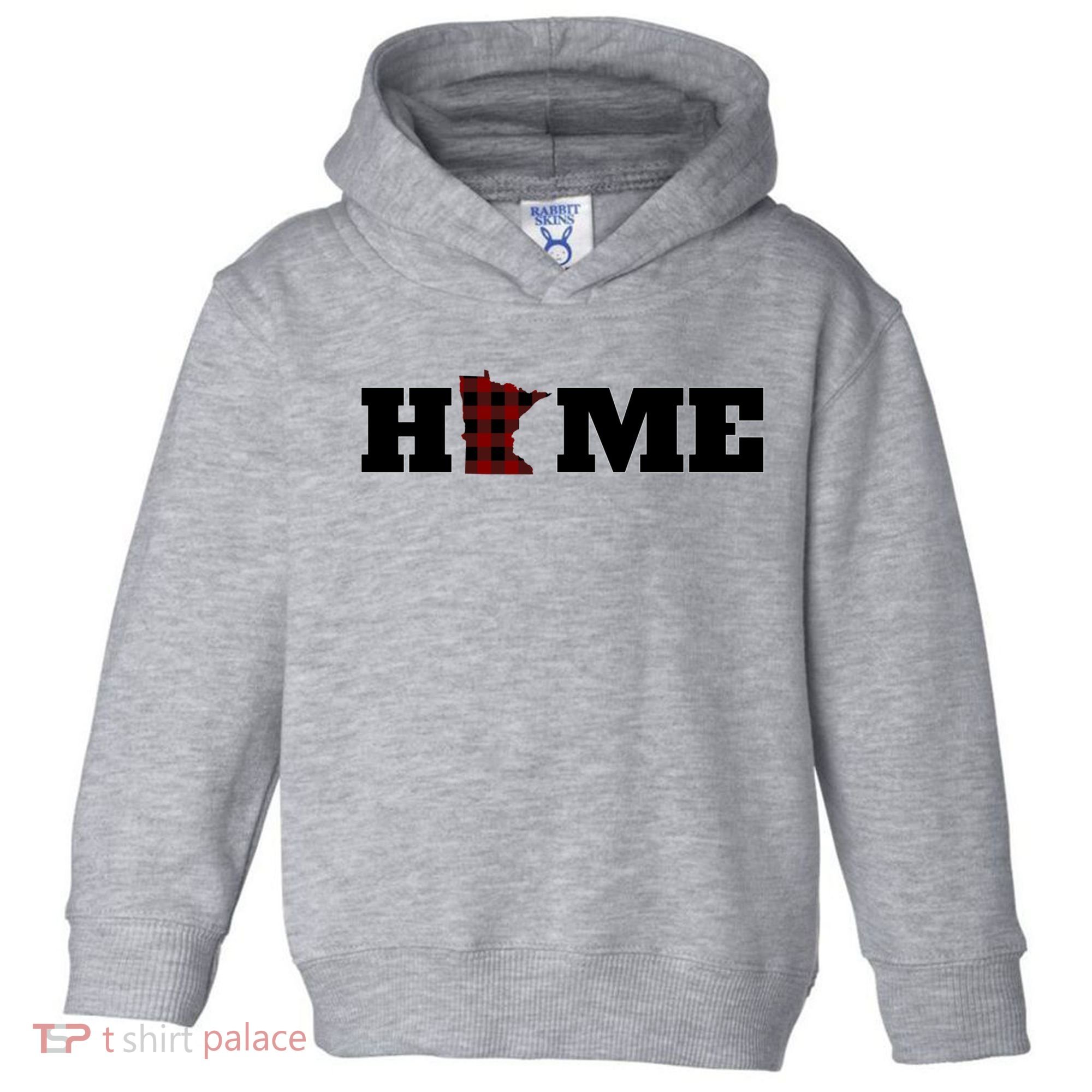 Minnesota Is Home Buffalo Plaid State Pride Gift Toddler Hoodie