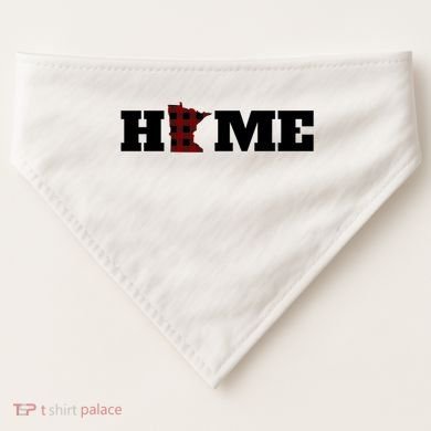 Minnesota Is Home Buffalo Plaid State Pride Gift USA-Made Doggie Bandana