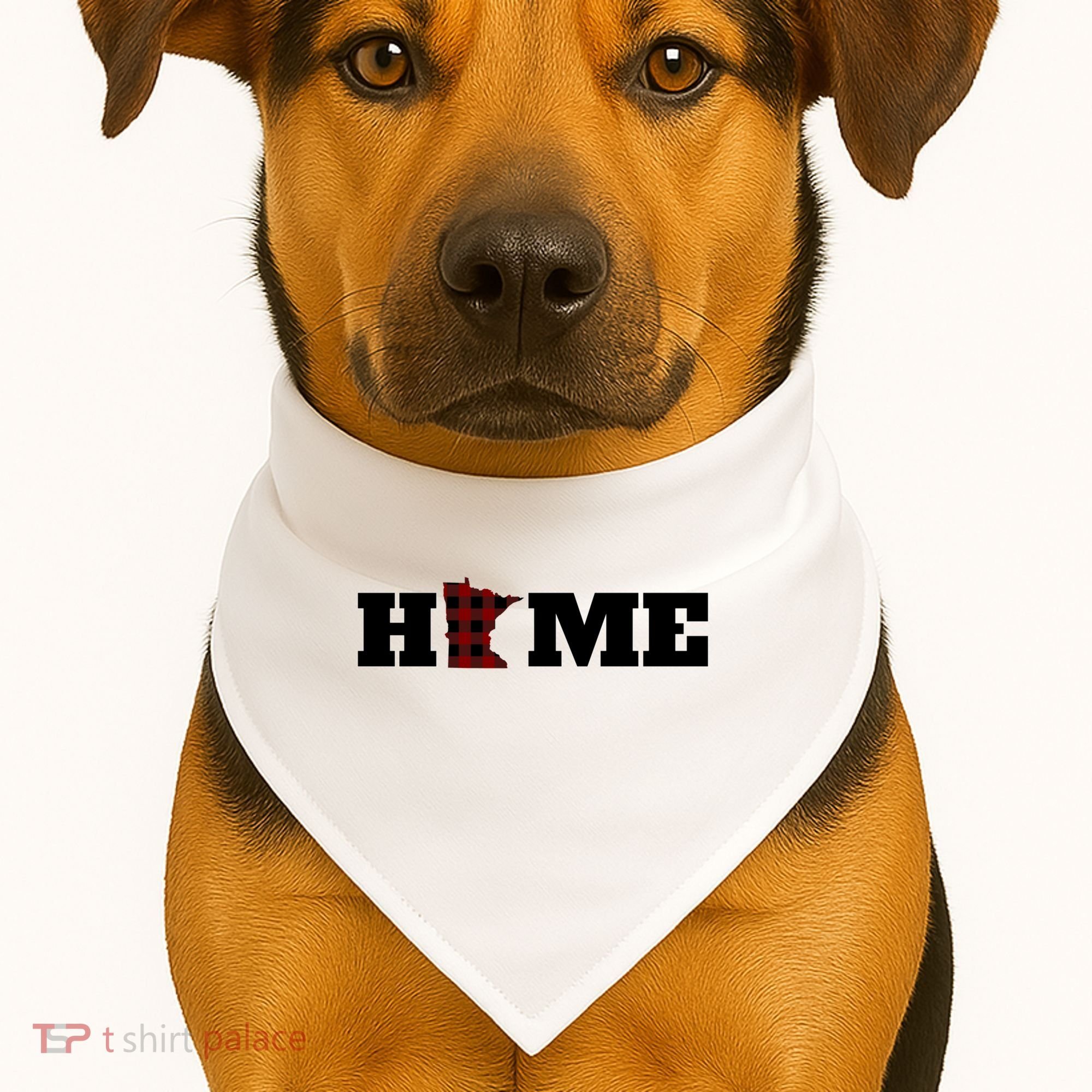 Minnesota Is Home Buffalo Plaid State Pride Gift USA-Made Doggie Bandana