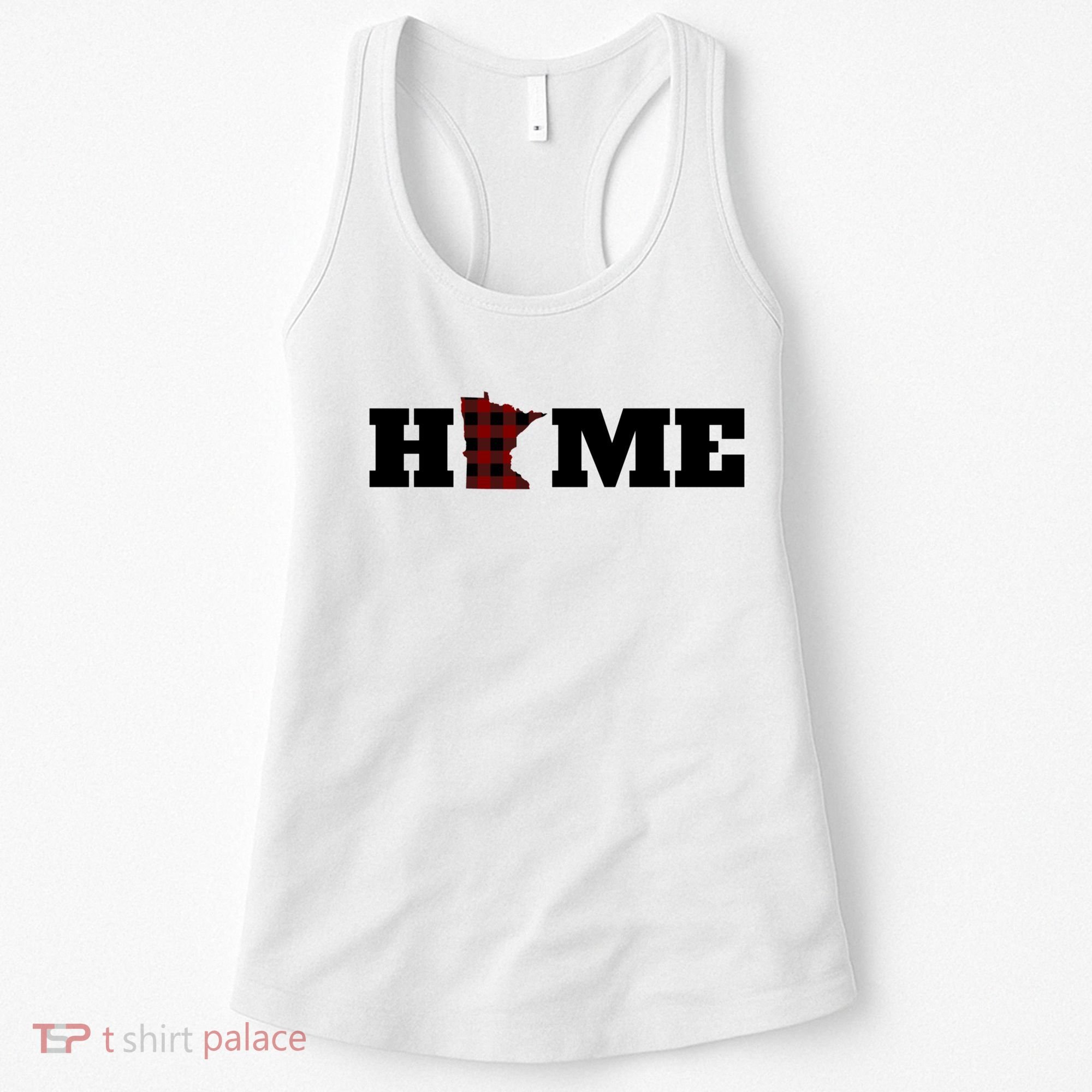 Minnesota Is Home Buffalo Plaid State Pride Gift Women's Tank Top