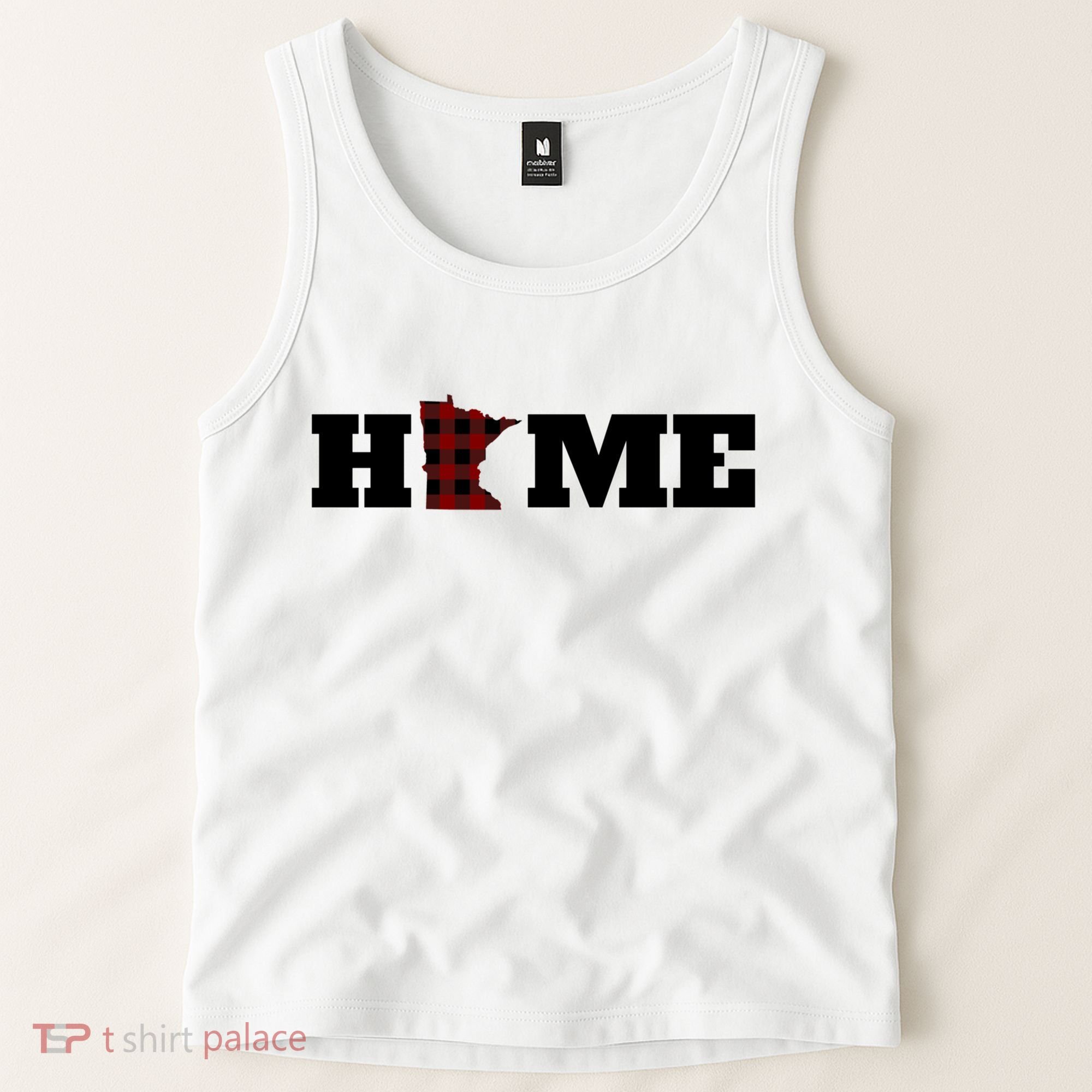 Minnesota Is Home Buffalo Plaid State Pride Gift Tank Top