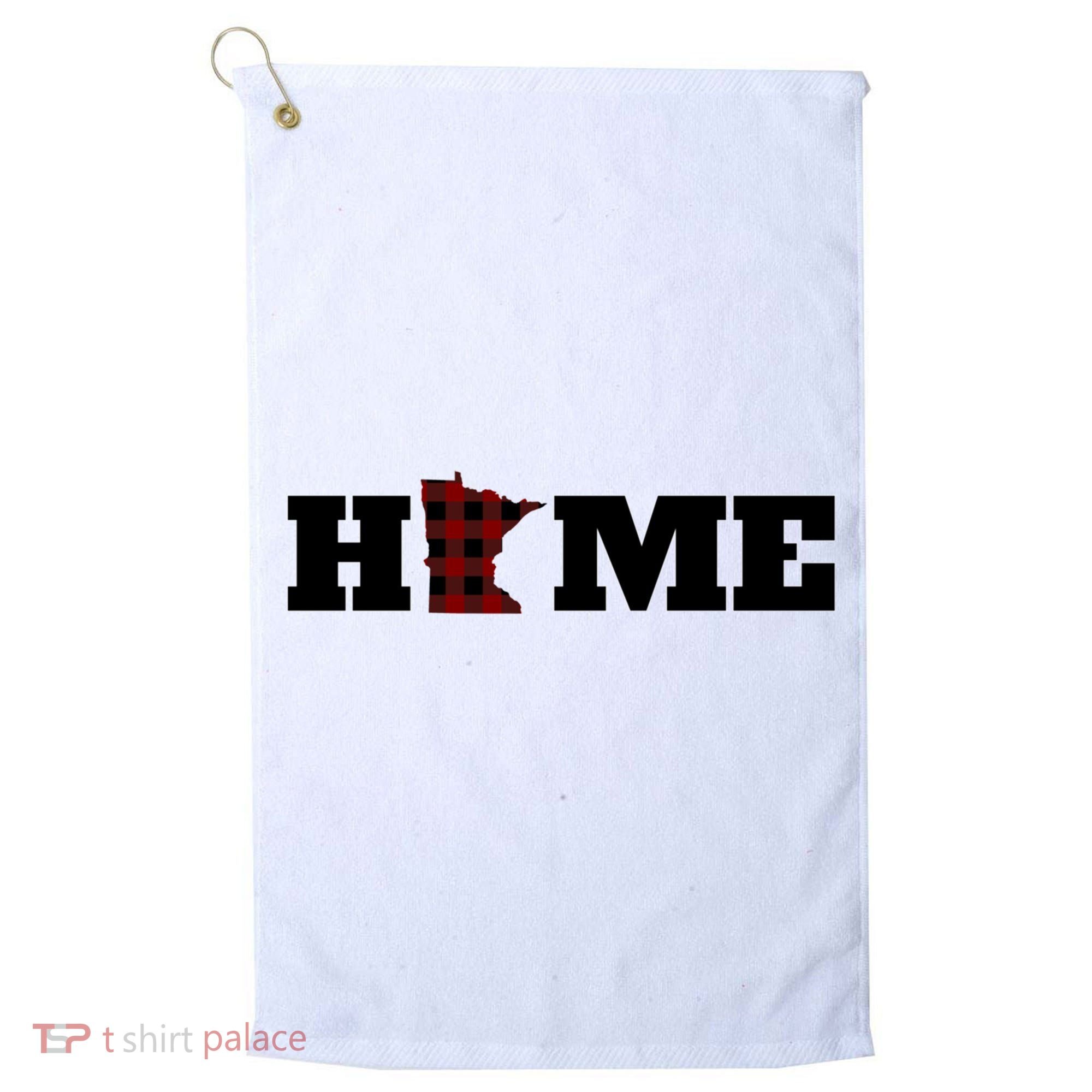 Minnesota Is Home Buffalo Plaid State Pride Gift Golf Towel