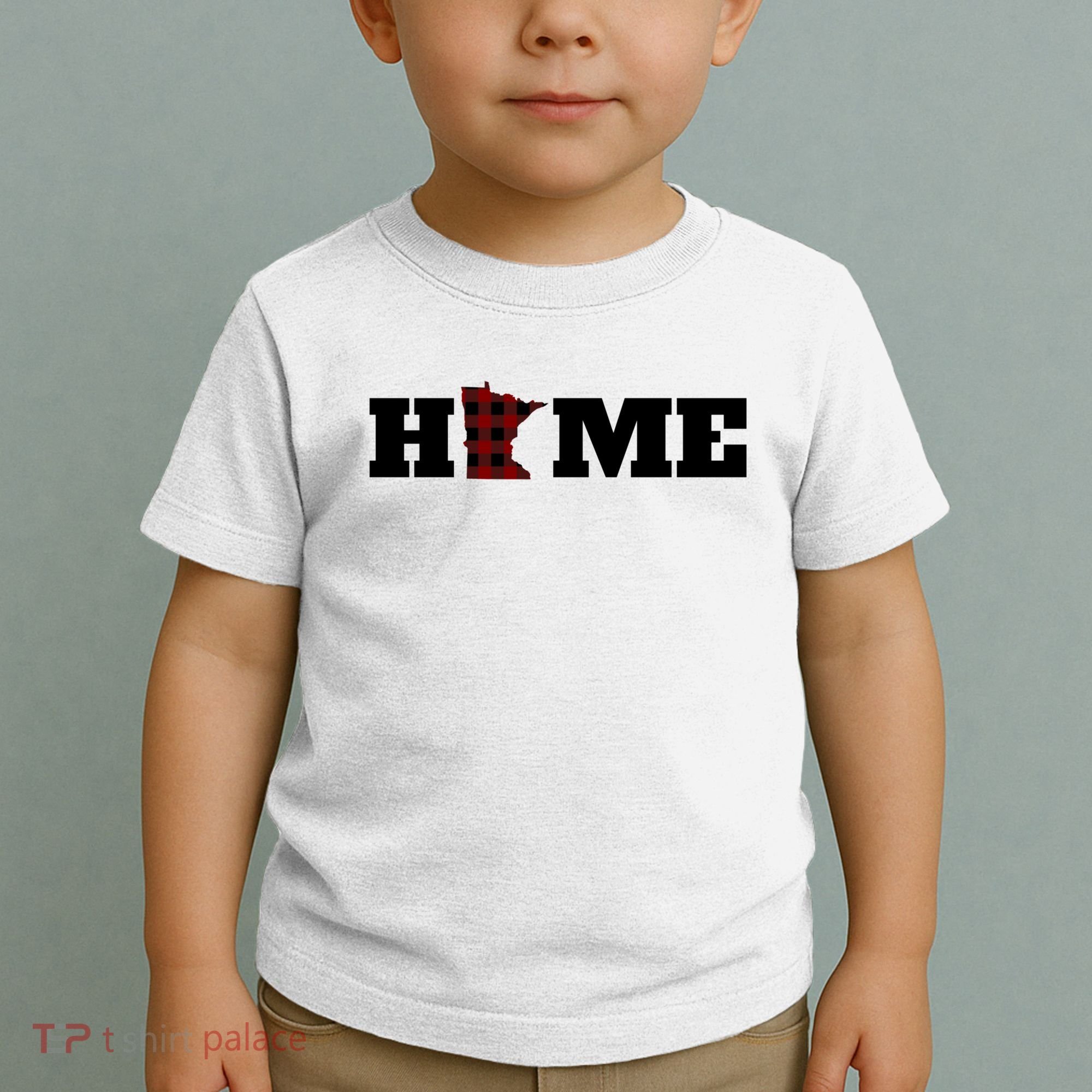 Minnesota Is Home Buffalo Plaid State Pride Gift Toddler T-Shirt