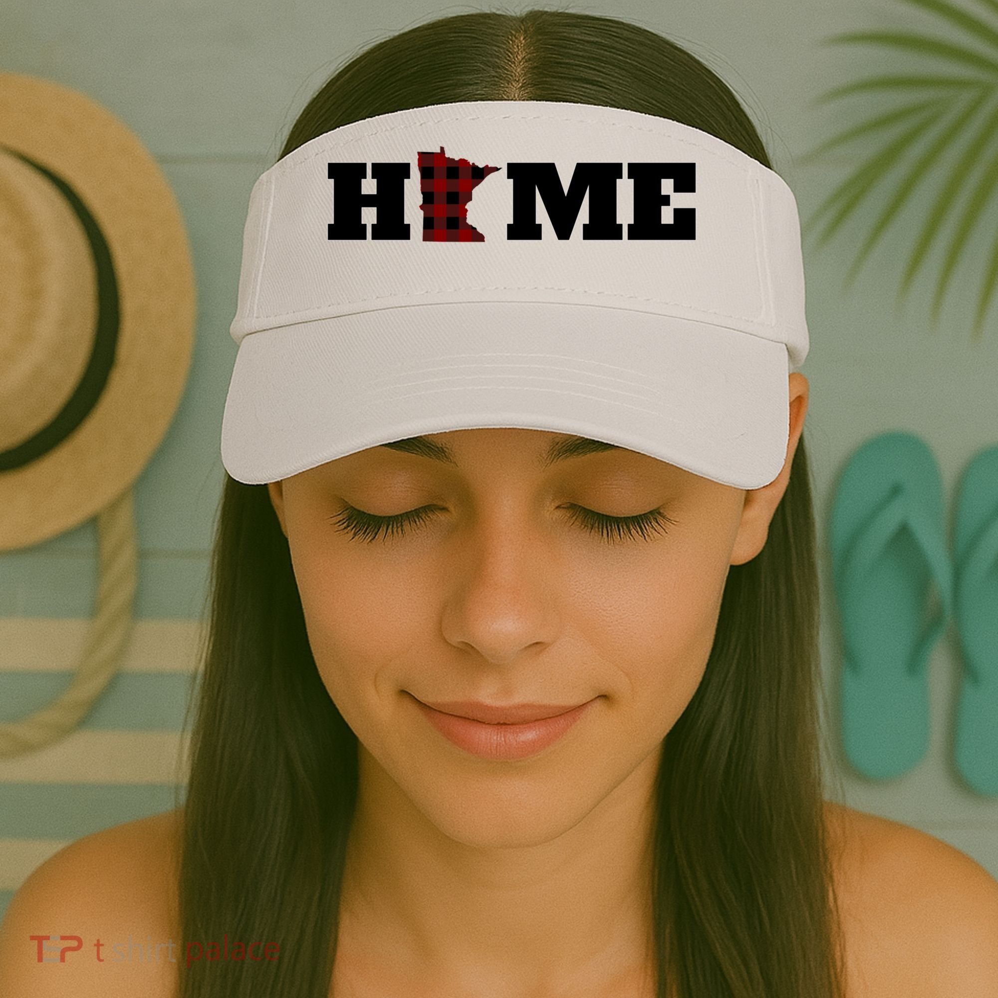 Minnesota Is Home Buffalo Plaid State Pride Gift Visor