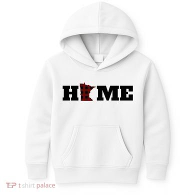 Minnesota Is Home Buffalo Plaid State Pride Gift Kids Hoodie