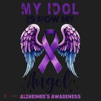 My Idol Is Now My Angel AlzheimerS Awareness Month Women's Sweatshirt thumb 2