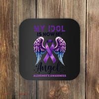 My Idol Is Now My Angel AlzheimerS Awareness Month Coaster thumb 0