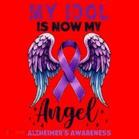My Idol Is Now My Angel AlzheimerS Awareness Month Santa Hat thumb 1