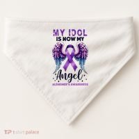 My Idol Is Now My Angel AlzheimerS Awareness Month USA-Made Doggie Bandana thumb 0