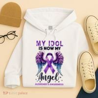 My Idol Is Now My Angel AlzheimerS Awareness Month Hoodie thumb 4
