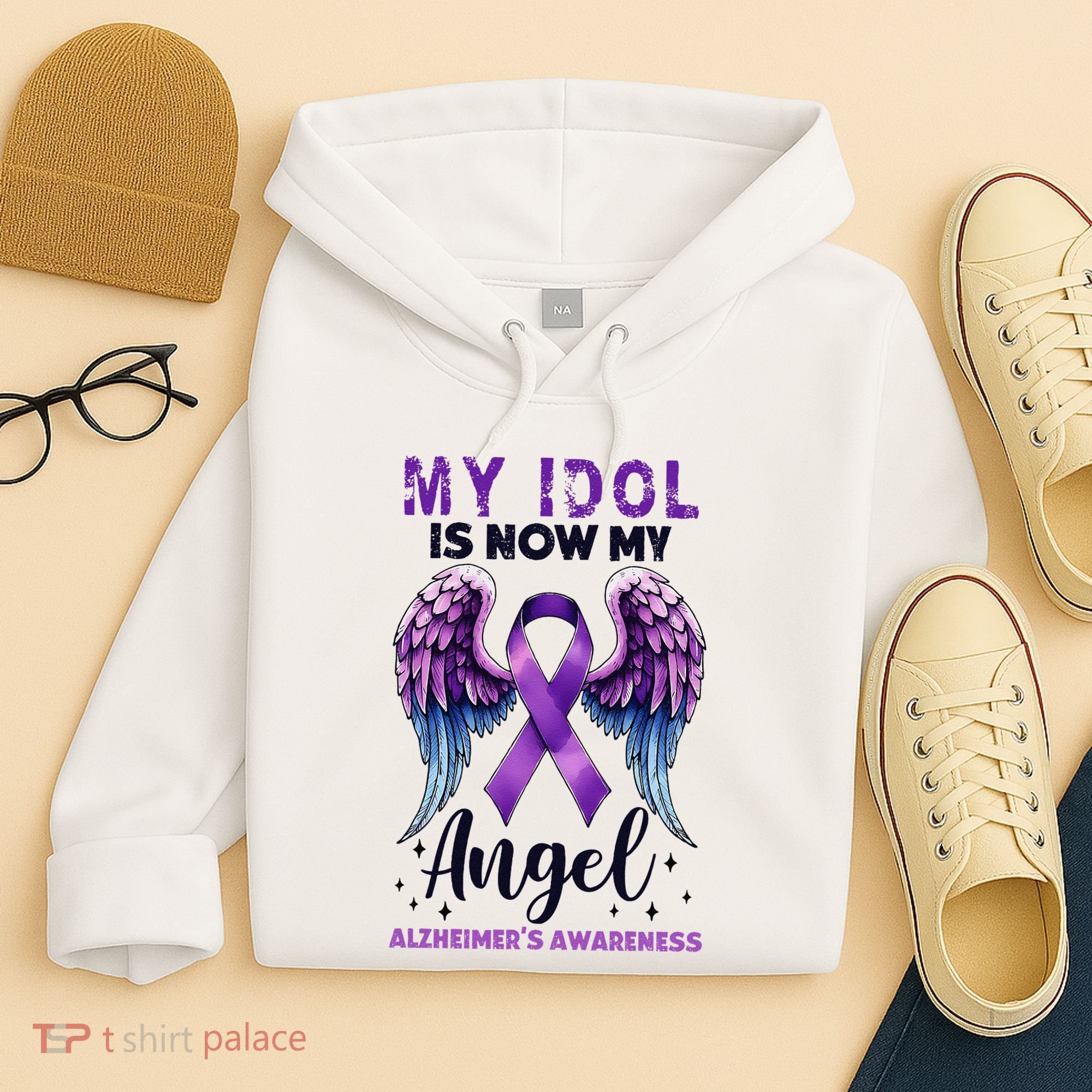 My Idol Is Now My Angel AlzheimerS Awareness Month Hoodie