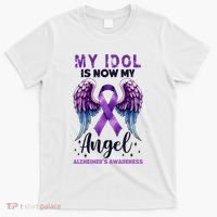 My Idol Is Now My Angel AlzheimerS Awareness Month T-Shirt thumb 0