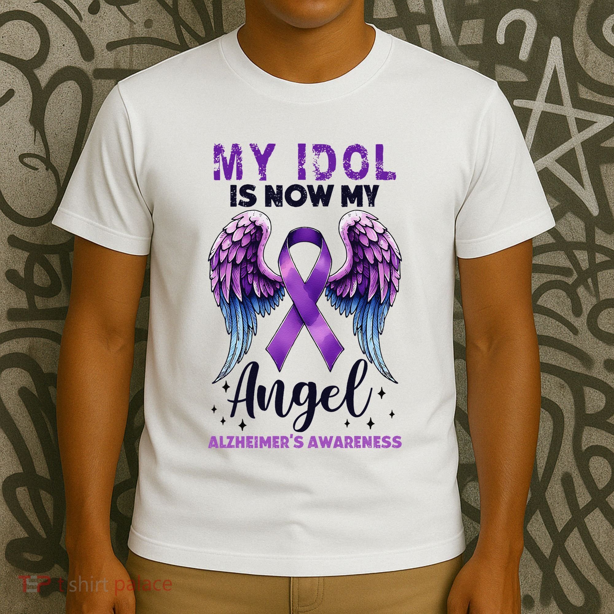 My Idol Is Now My Angel AlzheimerS Awareness Month T-Shirt