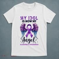 My Idol Is Now My Angel AlzheimerS Awareness Month T-Shirt thumb 5