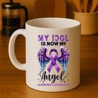 My Idol Is Now My Angel AlzheimerS Awareness Month Coffee Mug thumb 4