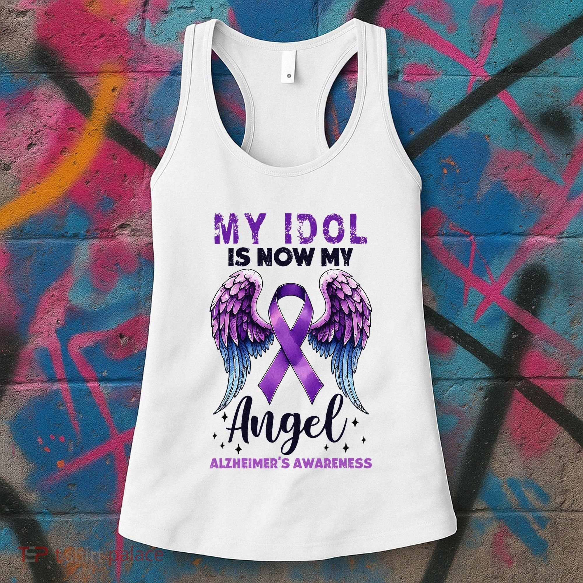My Idol Is Now My Angel AlzheimerS Awareness Month Women's Tank Top