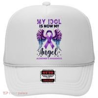 My Idol Is Now My Angel AlzheimerS Awareness Month Hat thumb 0