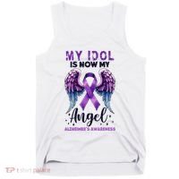 My Idol Is Now My Angel AlzheimerS Awareness Month Tank Top thumb 0