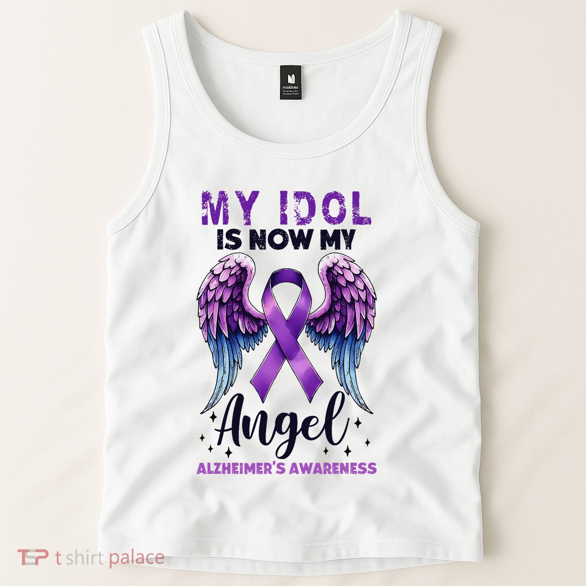My Idol Is Now My Angel AlzheimerS Awareness Month Tank Top