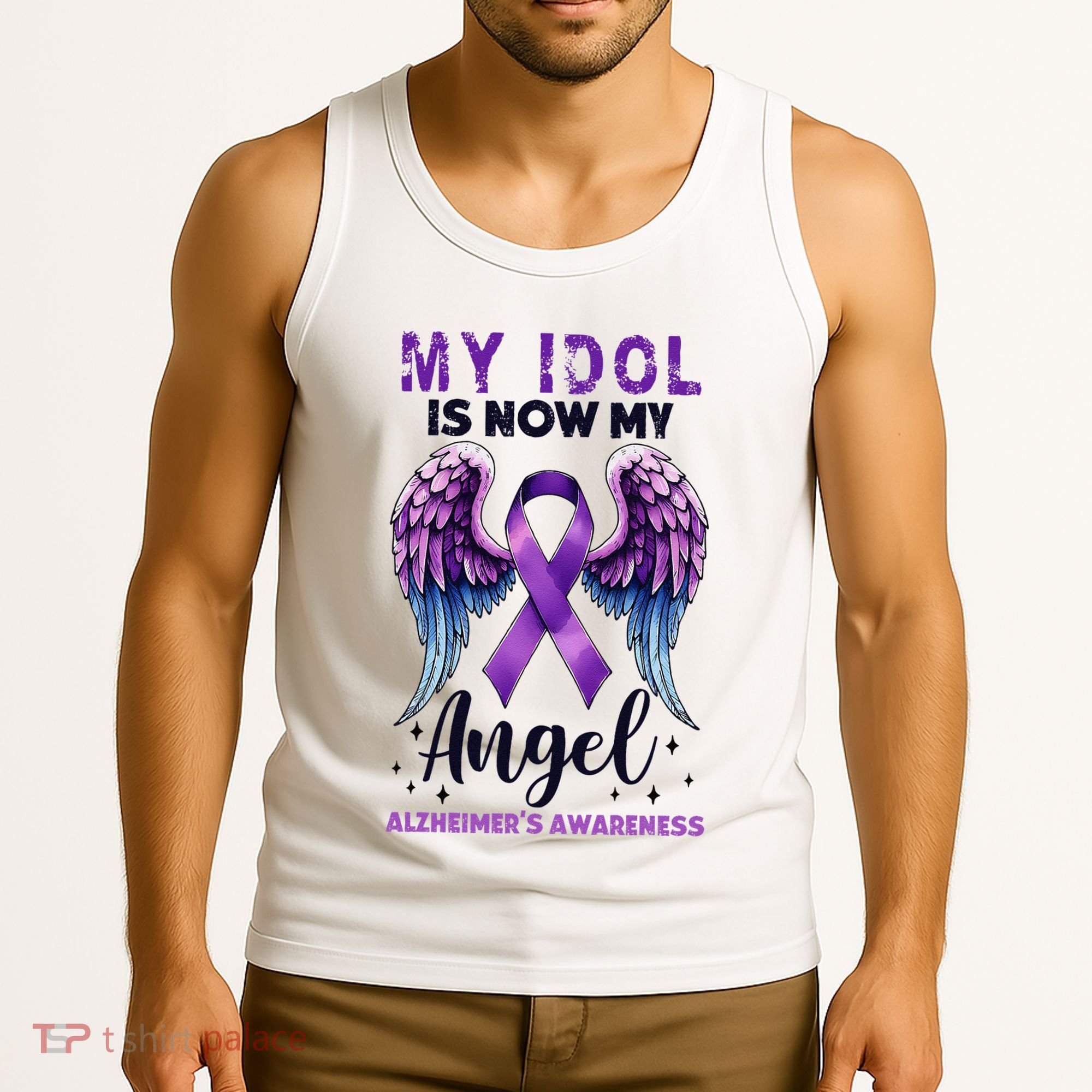 My Idol Is Now My Angel AlzheimerS Awareness Month Tank Top