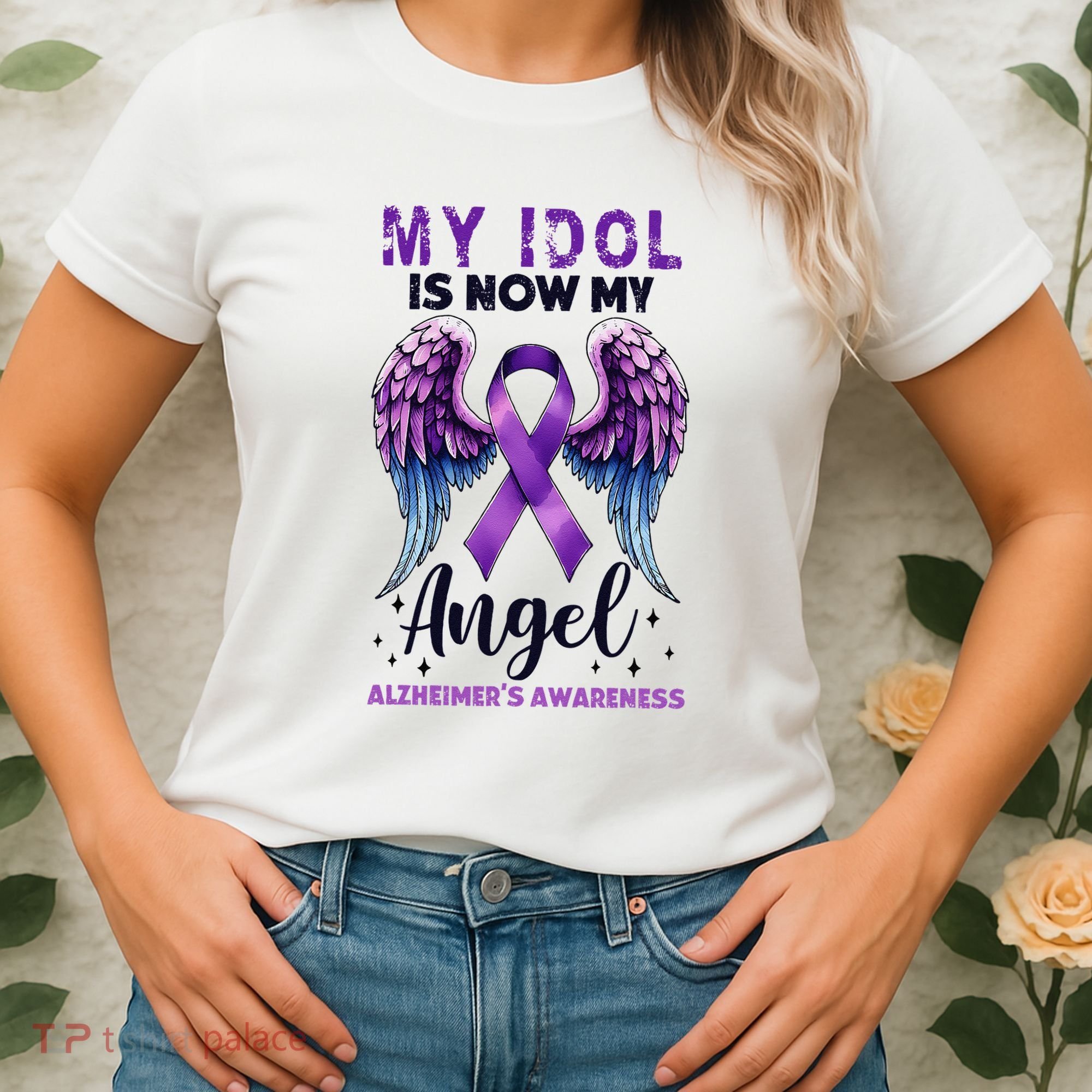 My Idol Is Now My Angel AlzheimerS Awareness Month Women's T-Shirt