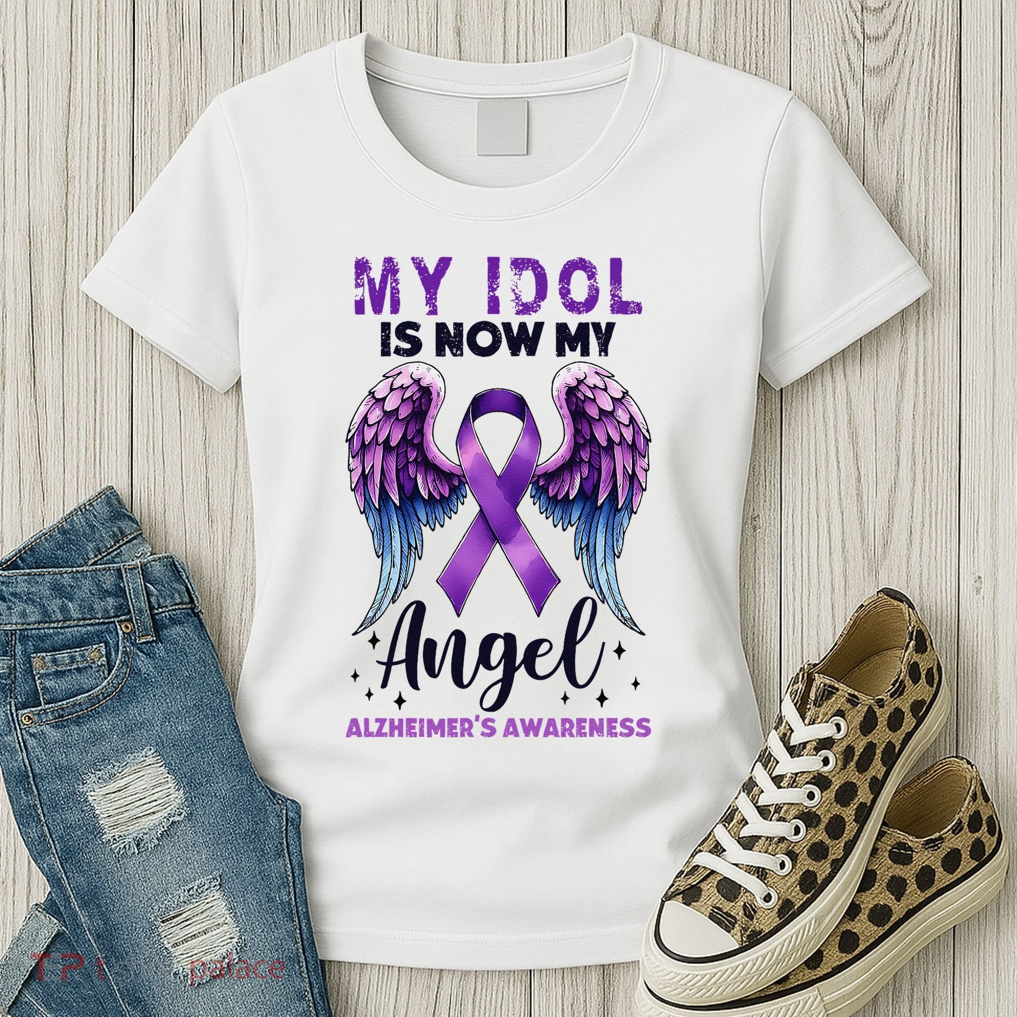 My Idol Is Now My Angel AlzheimerS Awareness Month Women's T-Shirt