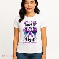 My Idol Is Now My Angel AlzheimerS Awareness Month Women's T-Shirt thumb 4